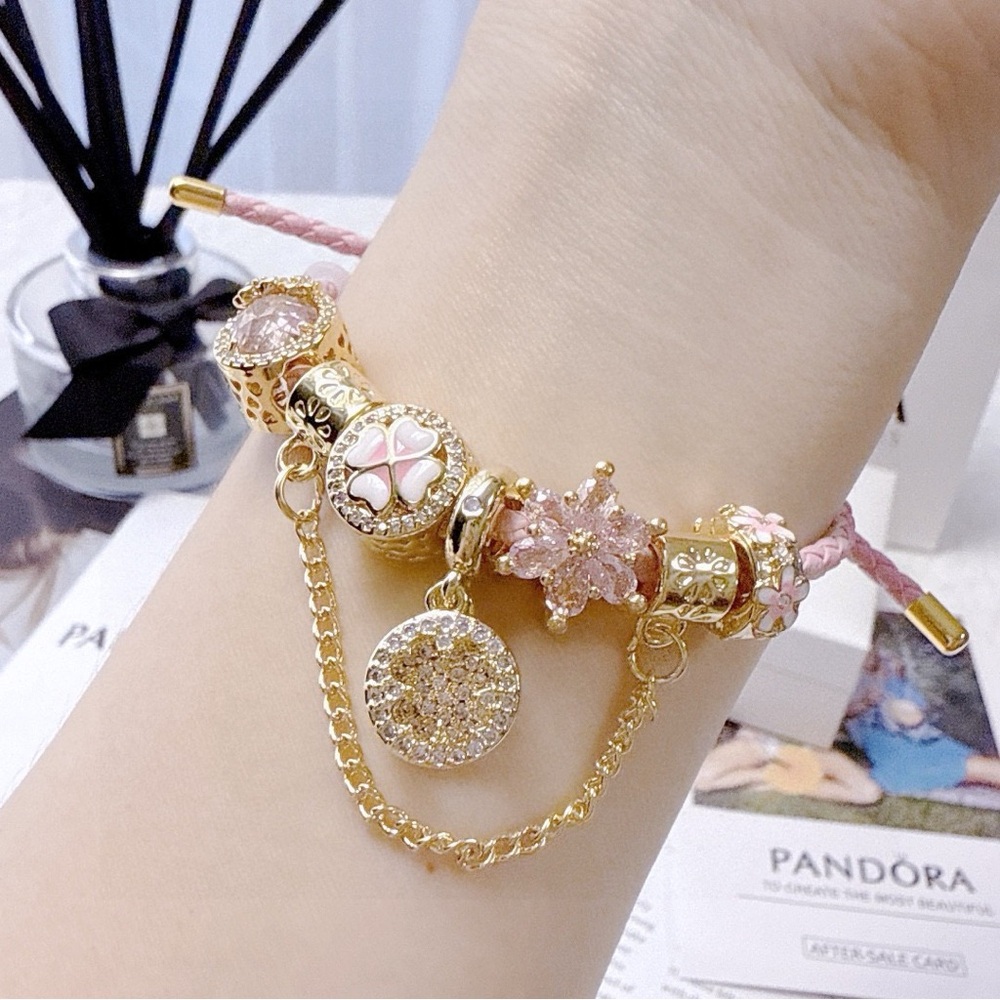 Pandora Pink Bracelet with Gold Accents - Picture 6 of 6